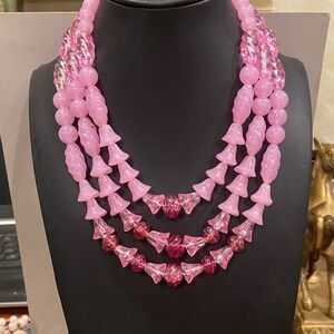 Western Germany Pink Beaded Necklace